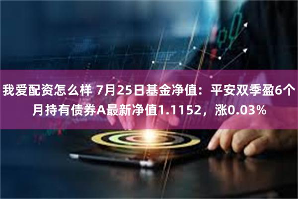 我爱配资怎么样 7月25日基金净值：平安双季盈6个月持有债券A最新净值1.1152，涨0.03%