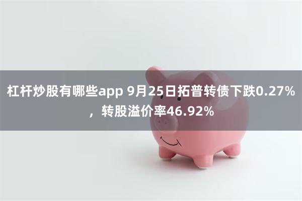 杠杆炒股有哪些app 9月25日拓普转债下跌0.27%，转股溢价率46.92%